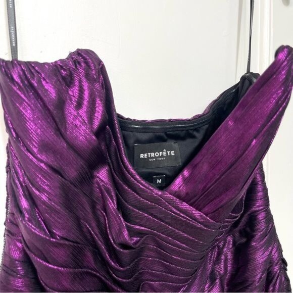 New Retrofete Nala sweetheart-neck minidress in Purple Size M - Picture 12 of 15